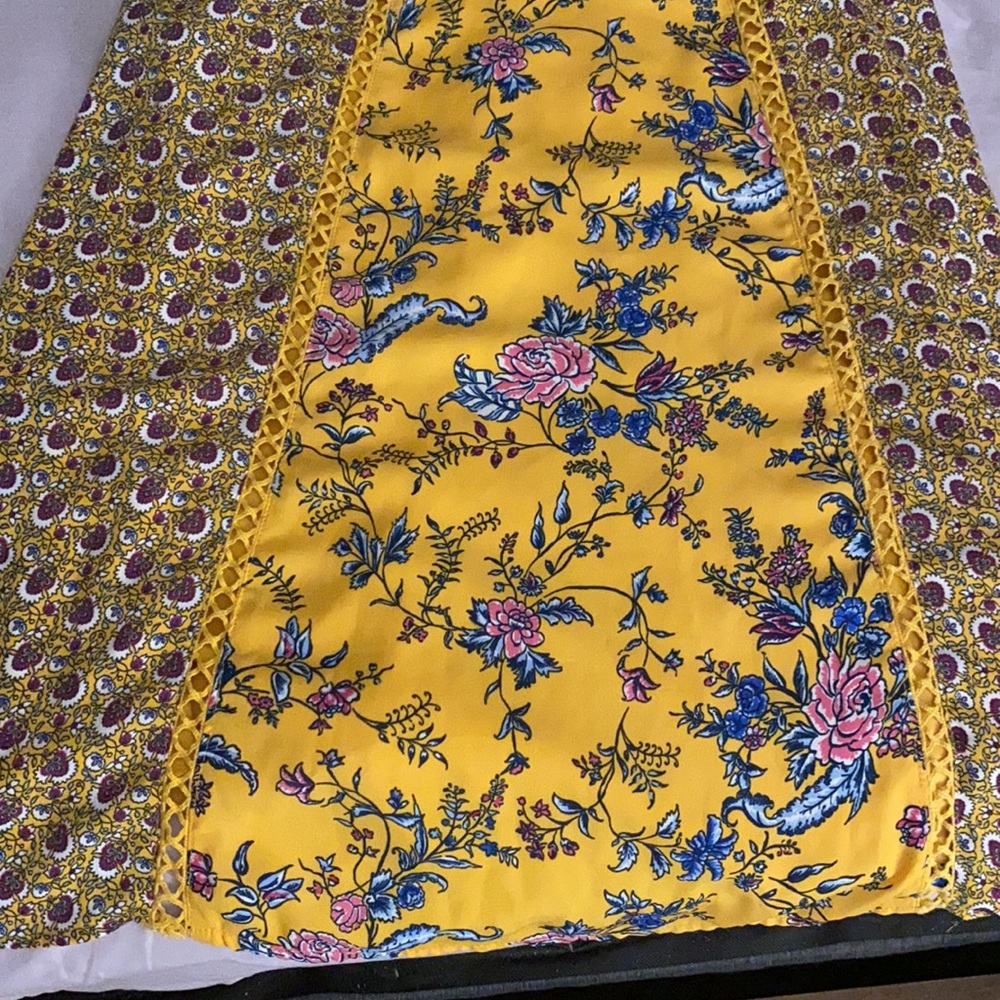 Yellow painting spaghetti strap dress summer - Picture 3 of 7